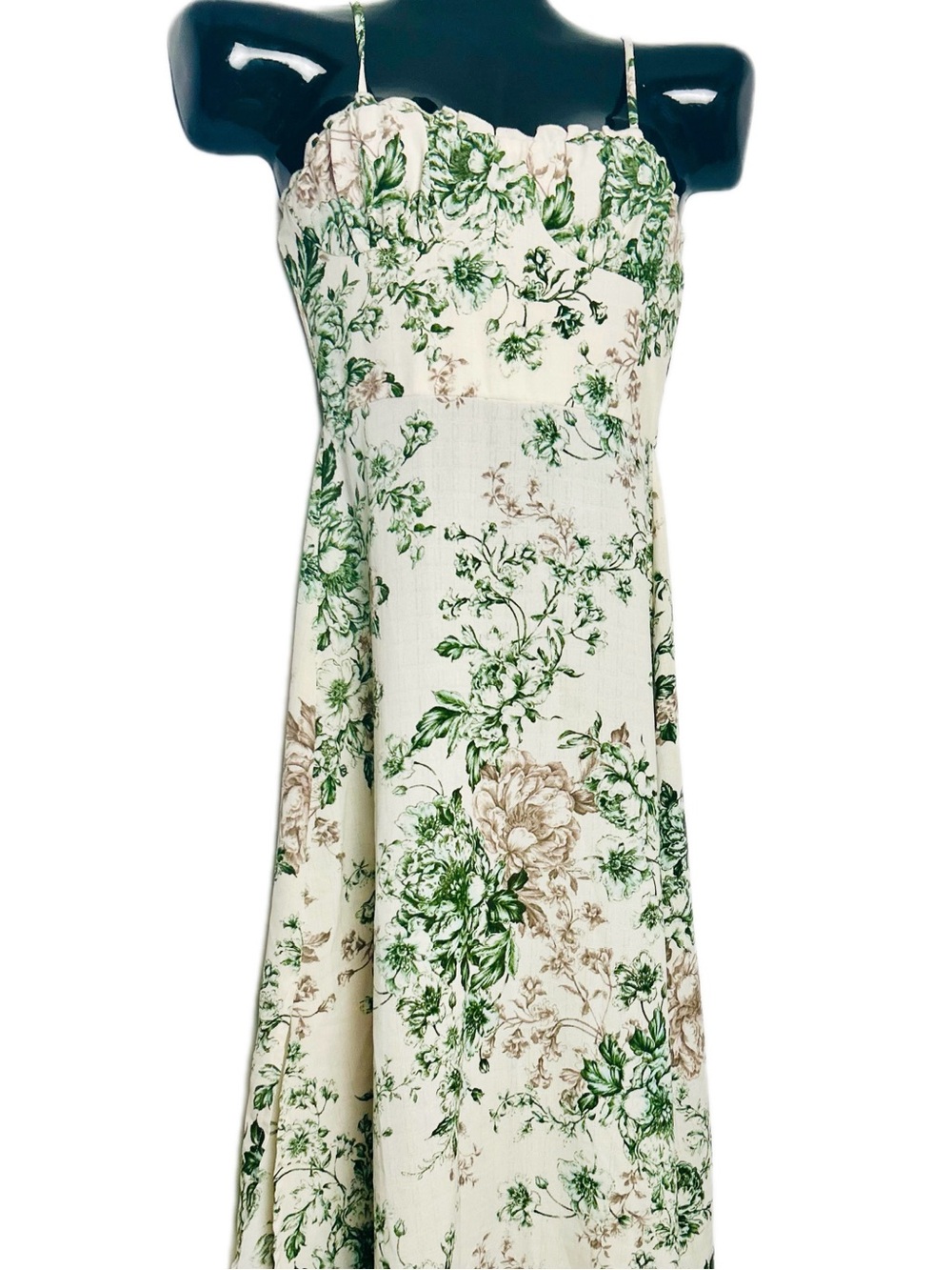 NWOT -Floral Botanical Bustier-style Midi Dress - Picture 3 of 17